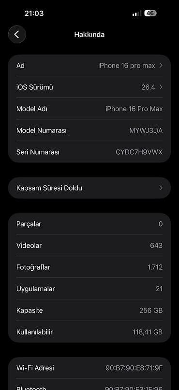 a35 ikinci el: IPhone 16 Pro Max, 256 GB, White Titanium, Simsiz şarj — 8