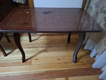 Masa və oturacaq dəstləri: Mətbəx masası, İşlənmiş, Açılmayan, Taxta, Dördbucaq masa — 1