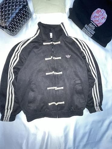 kişi jaketleri: Adidas Originals trefoil loqo ilə idman gödəkçəsi - Rəng: qara, krem — 2