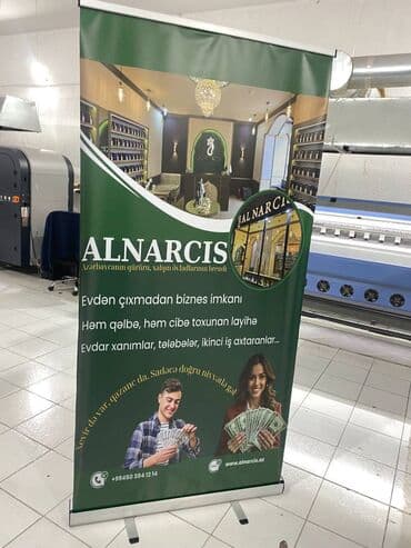 широкоформатная печать баннер: Salam Roll up üzərində reklam Baner + çap + montajı Maxsima çap MAT — 2