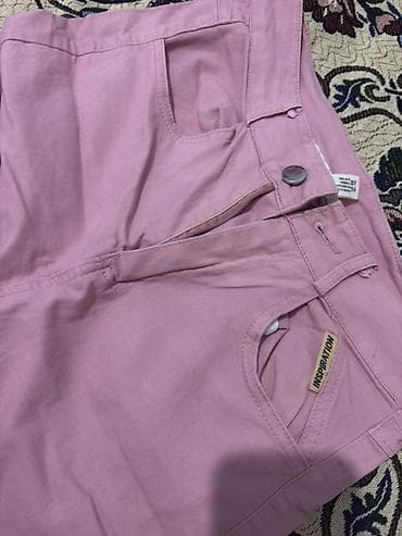 is geyimi: Məhsul: Qadın şalvarı - Rəng: Pastel çəhrayı - Kəsim: Geniş paça, düz — 3