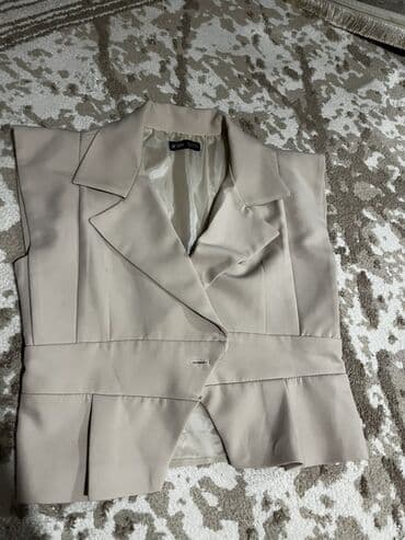 kürk jilet: Jilet, L, rəng - Bej — 1