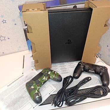 vr ps4: PS4 slim 500gb qutuda, tam komplekt, zavod plombu üzərində, 2 pult +20 — 6