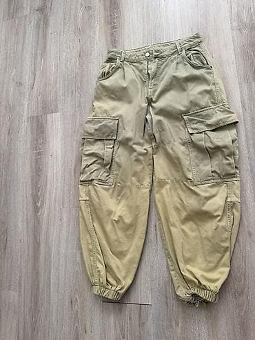 Corab və alt paltarı: Kişi üçün karqo şalvar Berska - Rəng: açıq zeytun/bəj - Model: karqo — 1