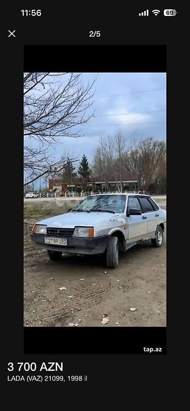 235 70 17.5: LADA (VAZ) 21099, 1998 il - Ban: sedan, gümüşü rəng - Ön/Arxa işıqlar — 4