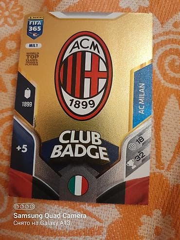 Panini FIFA 365 kolleksiya stiker/kartı – AC Milan “Club Badge” -