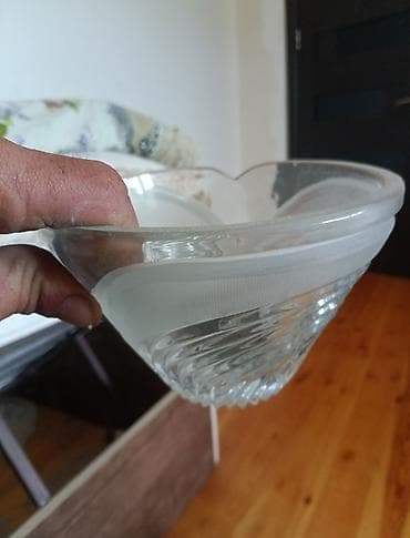 coca cola stekan: Kəsimli şüşə qablar dəsti - Material: qalın, şəffaf kəsimli şüşə - — 4