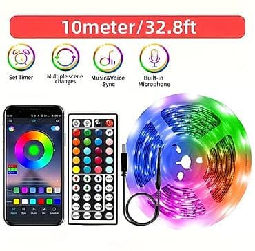lent işıqlar: 🌈 10 Metr RGB LED Lent – Smart İdarəetmə (Bluetooth + Pult) 📱✨ ​ — 1