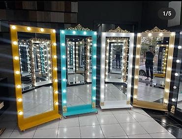 Güzgü Döşəmə üstü, Düzbucaqlı, Makiyaj üçün, Arxa işıqlı