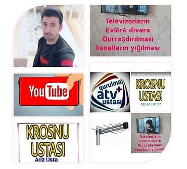 Krosnu ustası kanalların yığılması. Televizorların divara lalafo.az -da Krosnu ustası kanalların yığılması. Televizorların divara