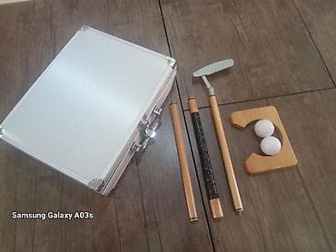 Trenajorlar: Masaüstü/otaq üçün mini qolf dəsti - Tam dəst: alüminium çamadan, 3 — 2