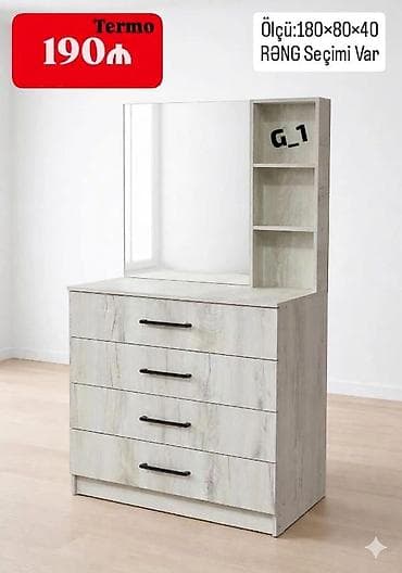 2ci el mebel: Termo makyaj komodu və güzgü dəsti - Ölçü: 180 × 80 × 40 sm - Rəng — 1