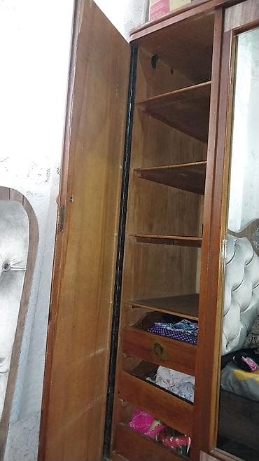 limon duzu: İşlənmiş, 3 qapılı, Güzgülü, Qəhvəyi, Taxta, Açılan, Düz dolab — 2