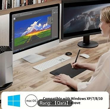 Kompüter, noutbuk və planşetlər: Qrafik rəsm tableti və stylus qələmi – Qara rəng Xüsusiyyətlər: - — 2