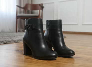 женские сапоги со шнуровкой: Сапоги, Размер: 35, цвет - Черный, Новый — 1