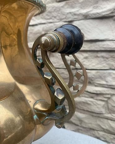 antikvar samovar: Antik mis samovar – iri həcmli, dekorativ və funksional kolleksiya — 5