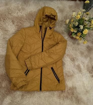 kapa: Xardal rəngli kapüşonlu qışlıq/qışa uyğun jaket - Rəng: xardal — 2