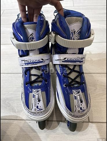 skate: Rollar (inline skates) – GOSOME brendi, mavi/ağ rəngdə. - Təkər sayı — 2