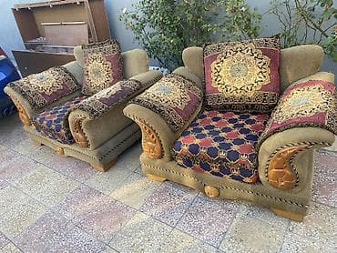 salon kreslosu: Klassik üslubda yumşaq mebel dəsti - Tərkib: 2 ədəd geniş kreslo və 1 — 2