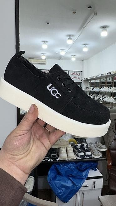 Qara rəngli casual krossovka - Üst hissə: yumşaq süet/tekstil