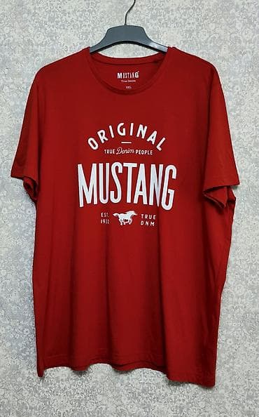 Мужская футболка, Mustang, 3XL, цвет - Красный