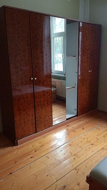 4 qapılı, Güzgülü, Qəhvəyi, Digər material, Açılan, Düz dolab