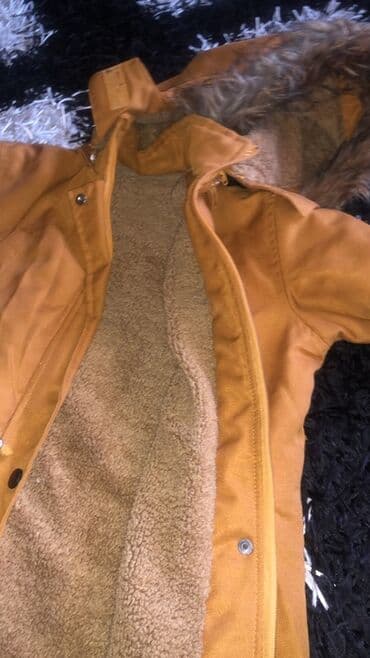 детская и подростковая одежда: Uşaq üçün xardal rəngli qış parkası - Model: kapüşonlu parkа - Rəng — 1