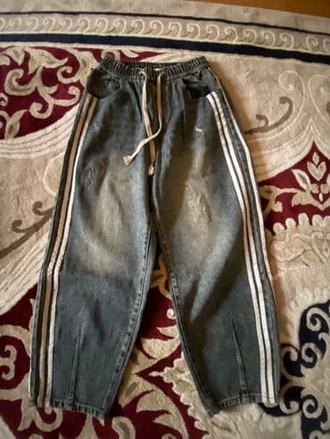 uşaq moto: Yeniyetmə üçün denim şalvar - Material: qalın denim (jeans) - Rəng — 2