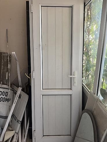 qapi plastik: PVC qapı Hamam qapısı 2 ədəd - Material: Ağ rəngli PVC profil - — 1
