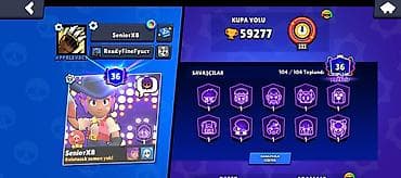 gitara aksesuar: Brawl Stars hesabı – yüksək səviyyəli, tam kolleksiya - Kupa yolu: 59 — 2