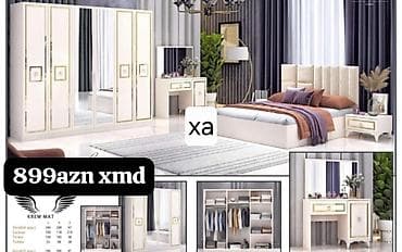 Yataq otağı mebeli dəsti – KREM MAT dizayn Dəst tərkibi: - Dolab