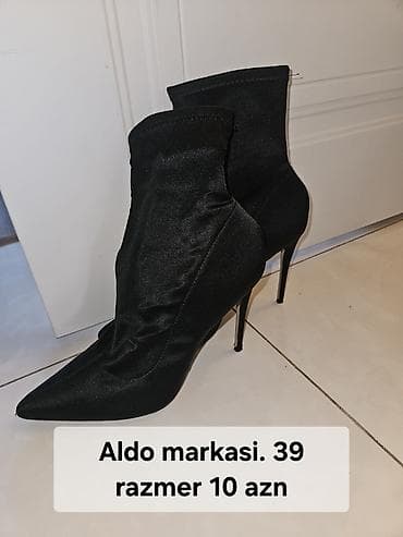 Aldo markalı qadın çəkməsi - Rəng: qara - Model: nazik dabanlı, burun