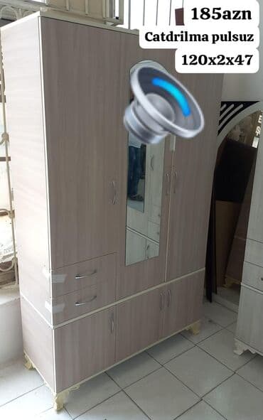 Dolablar: Yeni, Açılan, 3 qapılı Düz dolab, Qarderob, paltar dolabı, Azərbaycan — 4