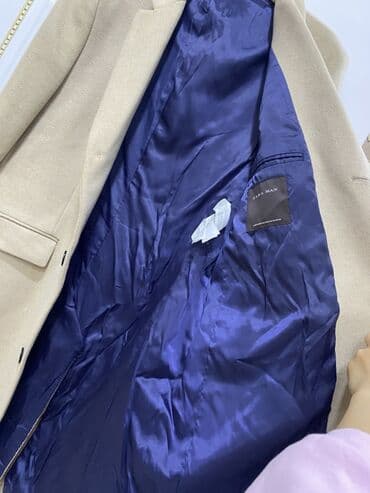 growth капсулы для набора веса: Мужское пальто, Zara, XL, цвет - Бежевый — 4