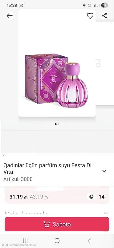 qizi: Qadınlar üçün parfüm suyu – Faberlic Festa Di Vita Artikul: 3000 • — 1