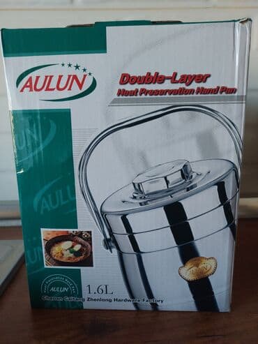 Rəng - Gümüşü, Yəmək üçün termos, Paslanmayan polad