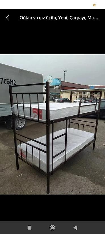Oğlan və qız üçün, Yeni, Çarpayı, Matras ilə, Siyirməsiz, Dəmir — 3