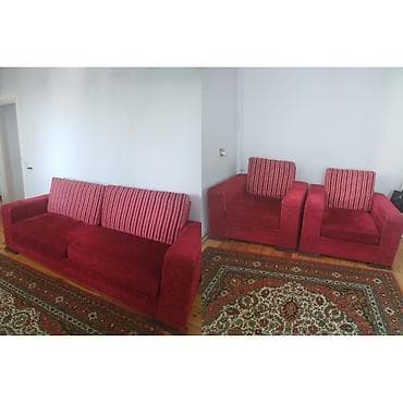 İşlənmiş, Divan, 2 kreslo, Açılan