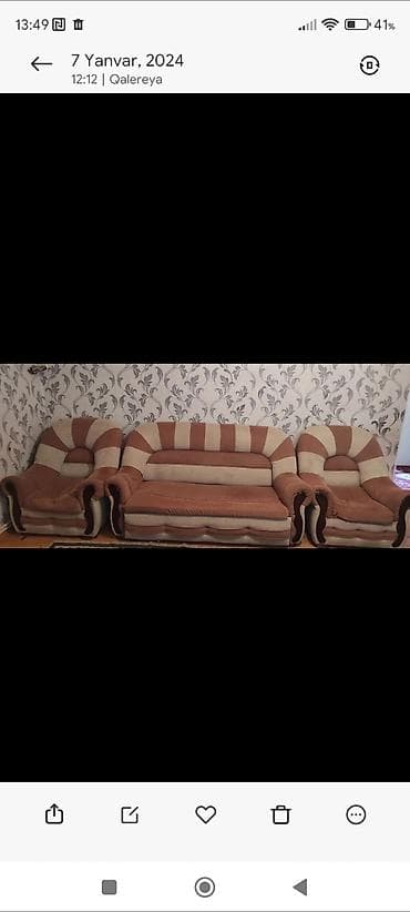 3 parçalı yumşaq mebel dəsti endirim real alıcıya olacaq - Tərkibi: 1 — 1