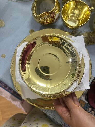 карта мира: Чайный набор, цвет - Золотой, Фарфор, Madonna, 6 персон, Япония — 4