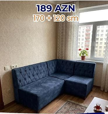krep parca: Künc divanı – 189 AZN Ölçü: 170 + 120 sm (L‑şəkilli) - Rəng: tünd — 1