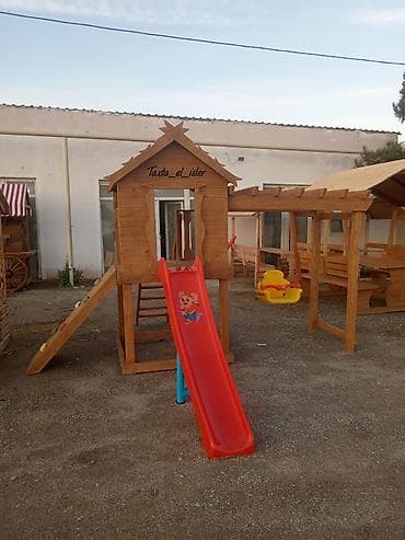 soya mumu: Uşaqlar üçün taxta oyun kompleksi - Tərkib: taxta oyun evi (üstü — 2