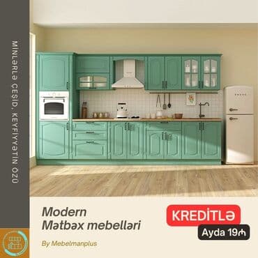 metbex mebeli gence: Sifarişlə mətbəx dəsti, Mat laminat, Kredit var, Pulsuz çatdırılma — 7