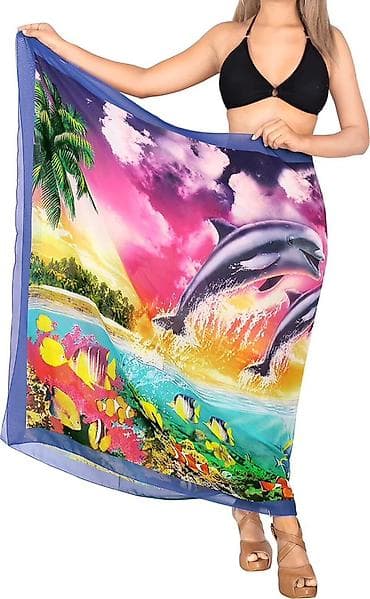 Parça/Sarafan – Palermo - Naxış: delfinlər, tropik balıqlar, mərcan — 3