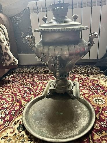 smavarlar: 8 LiTiR su TUTuR Hec bir prabilemi yoxdu Antik kömürlə işləyən samovar — 6