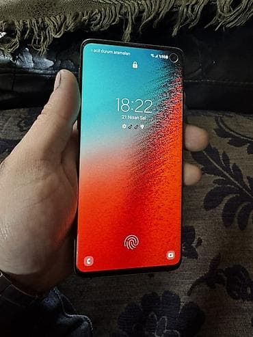 s10 plus ekran: Samsung Galaxy S10, 128 GB, rəng - Qara, Barmaq izi, İki sim kartlı, Face ID — 1