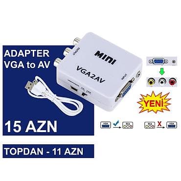 pc kamputer: VGA Adapterlər/Konverterlər (Çeviricilər) ⭐VGA to AV – 15 AZN (Topdan — 3