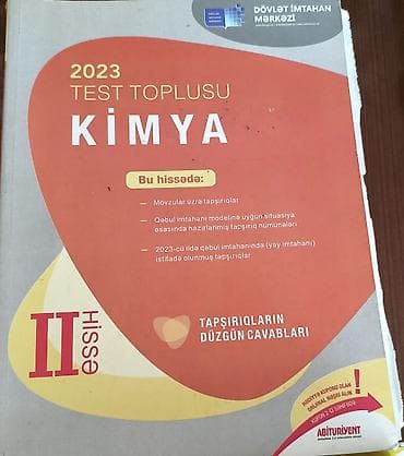 hedef kitabi: Məhsul: “Kimya – 2023 Test Toplusu” (DİM), I və II hissə — 2