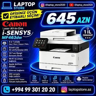printer canon mf3010: 🔥 YENİ GƏLİB – Canon i-SENSYS MF463dw Lazer Printer 💥 Ofisiniz üçün — 1