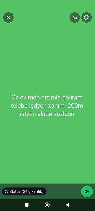 Qadın üçün otaq yoldaşı axtarılır. Öz evində qızı ilə yaşayan ailə